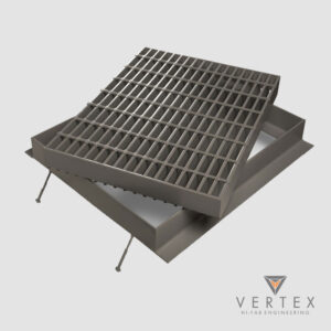 Industrial steel gratings by Vertex Hi Fab for flooring and walkway applications