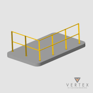 Heavy-duty steel handrails by Vertex Hi Fab for industrial safety and support